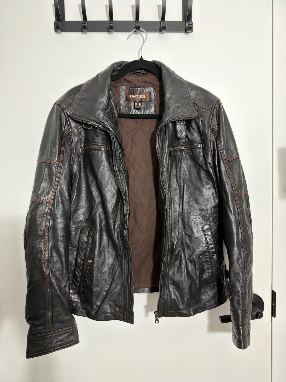 Danier Black Leather Zip Jacket